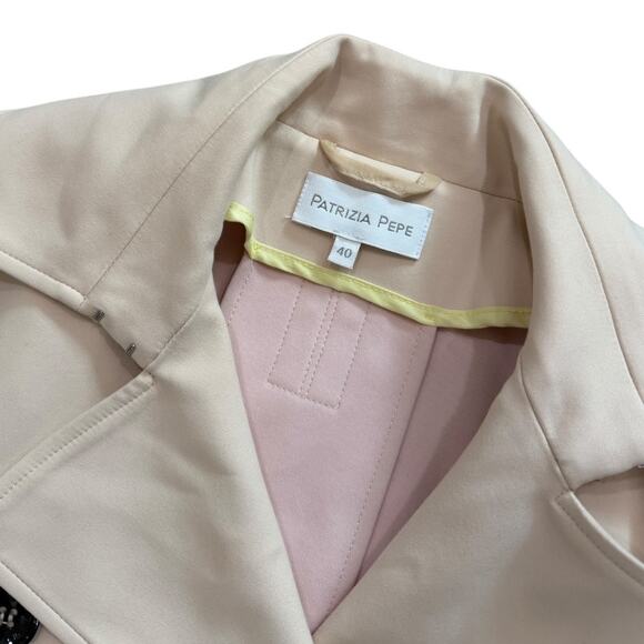 Patrizia Pepe Firenze Beige Double Breasted Trench Coat - Picture 6 of 8
